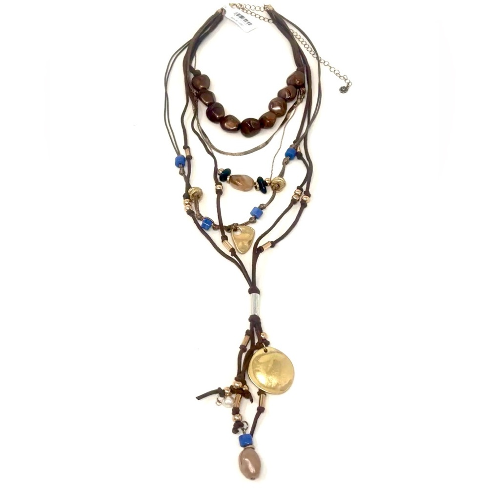 NWT Free people Lightworker Layered Necklace Bohemian Multi-Layer with Beads